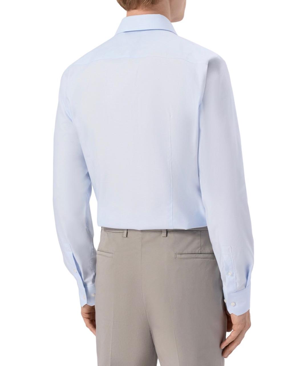 HUGO BOSS Голубая хлопко-лиоцелловая классическая рубашка, фото 2