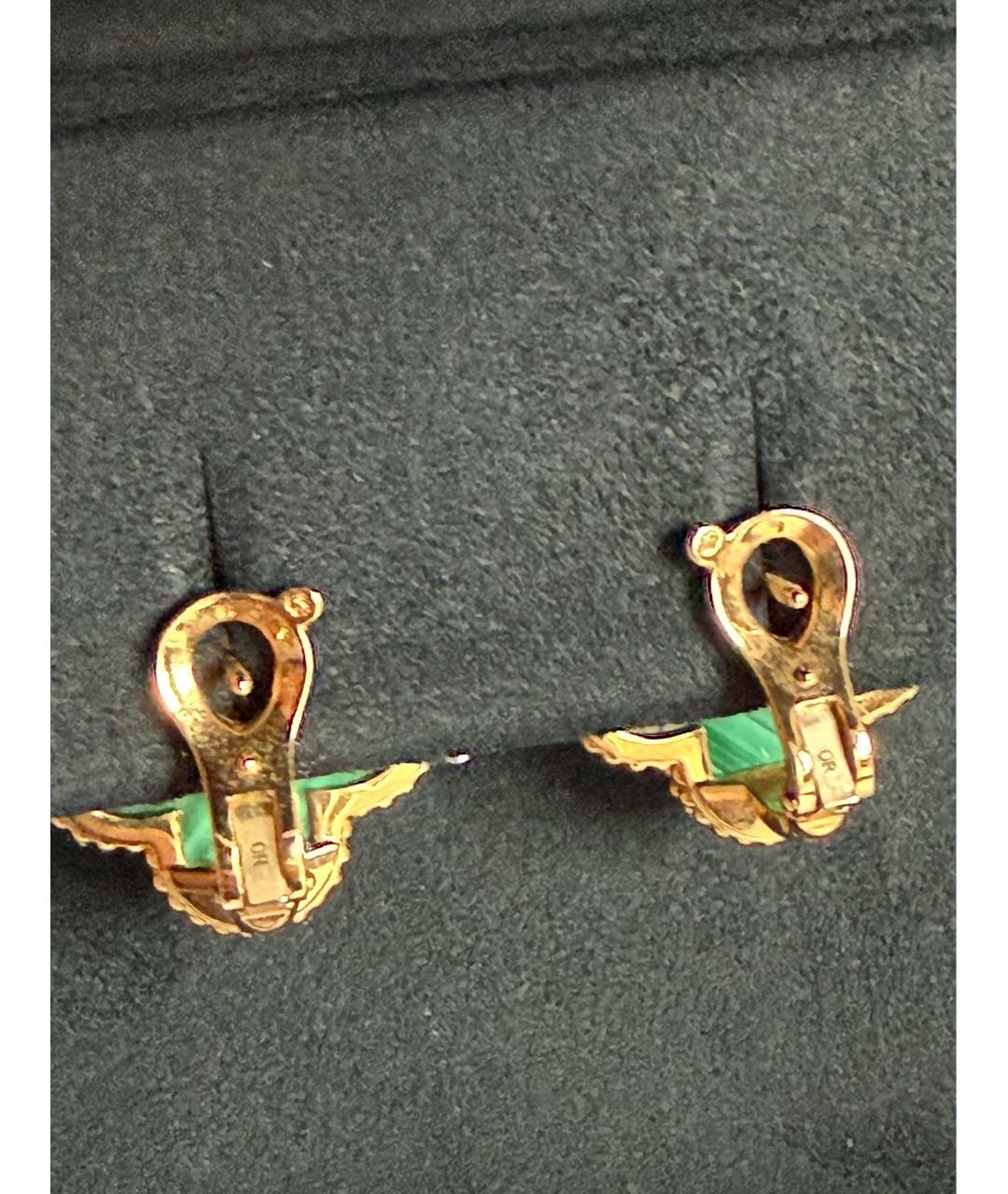 VAN CLEEF & ARPELS Зеленые серьги из желтого золота, фото 3