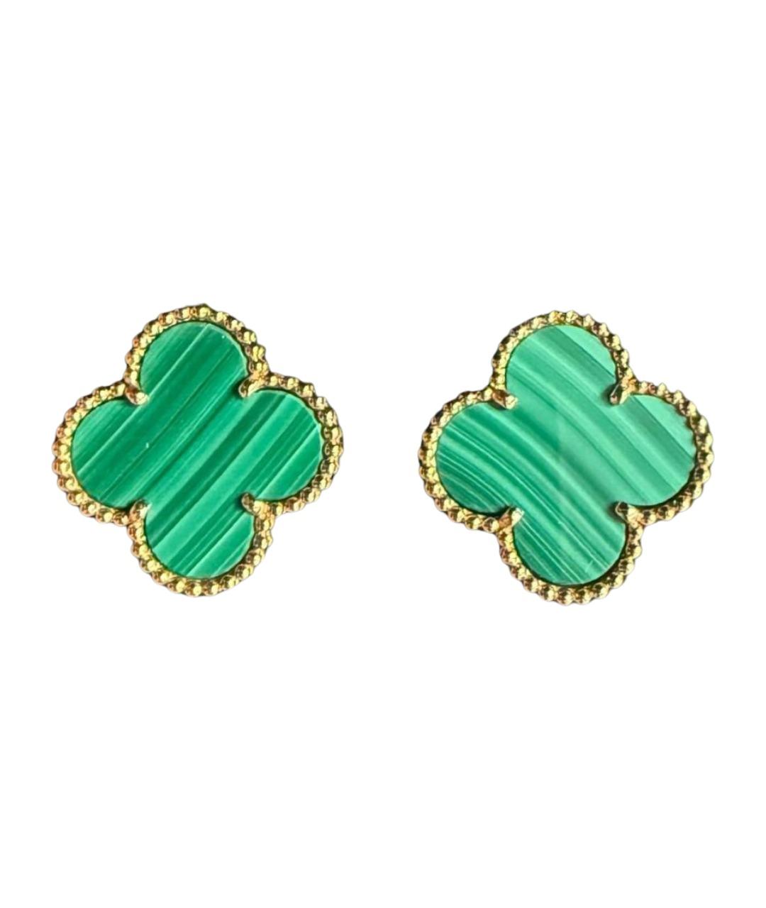 VAN CLEEF & ARPELS Зеленые серьги из желтого золота, фото 1
