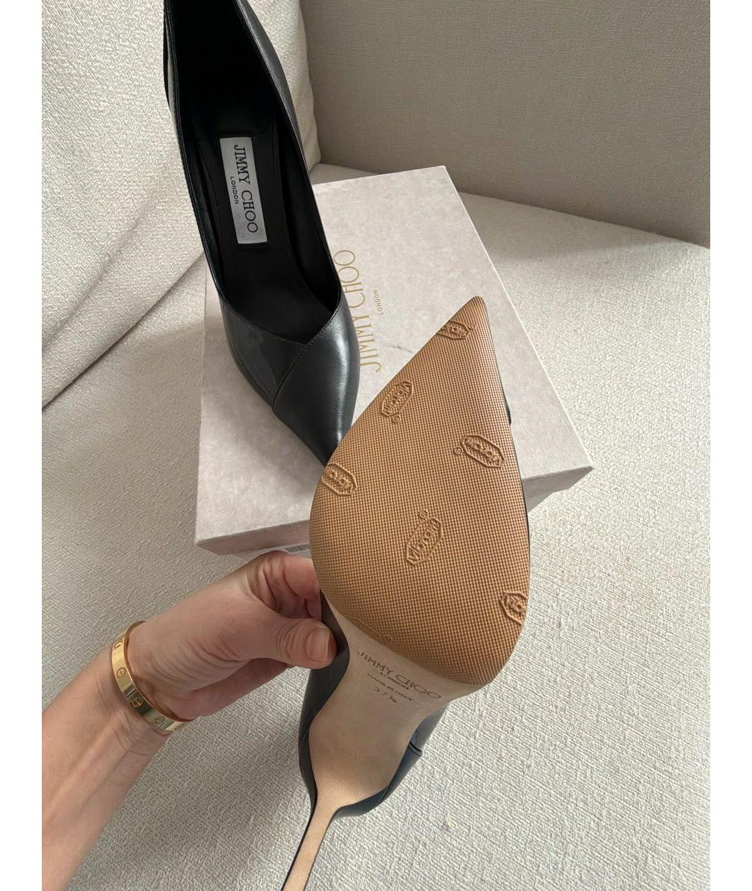 JIMMY CHOO Черные кожаные туфли, фото 6