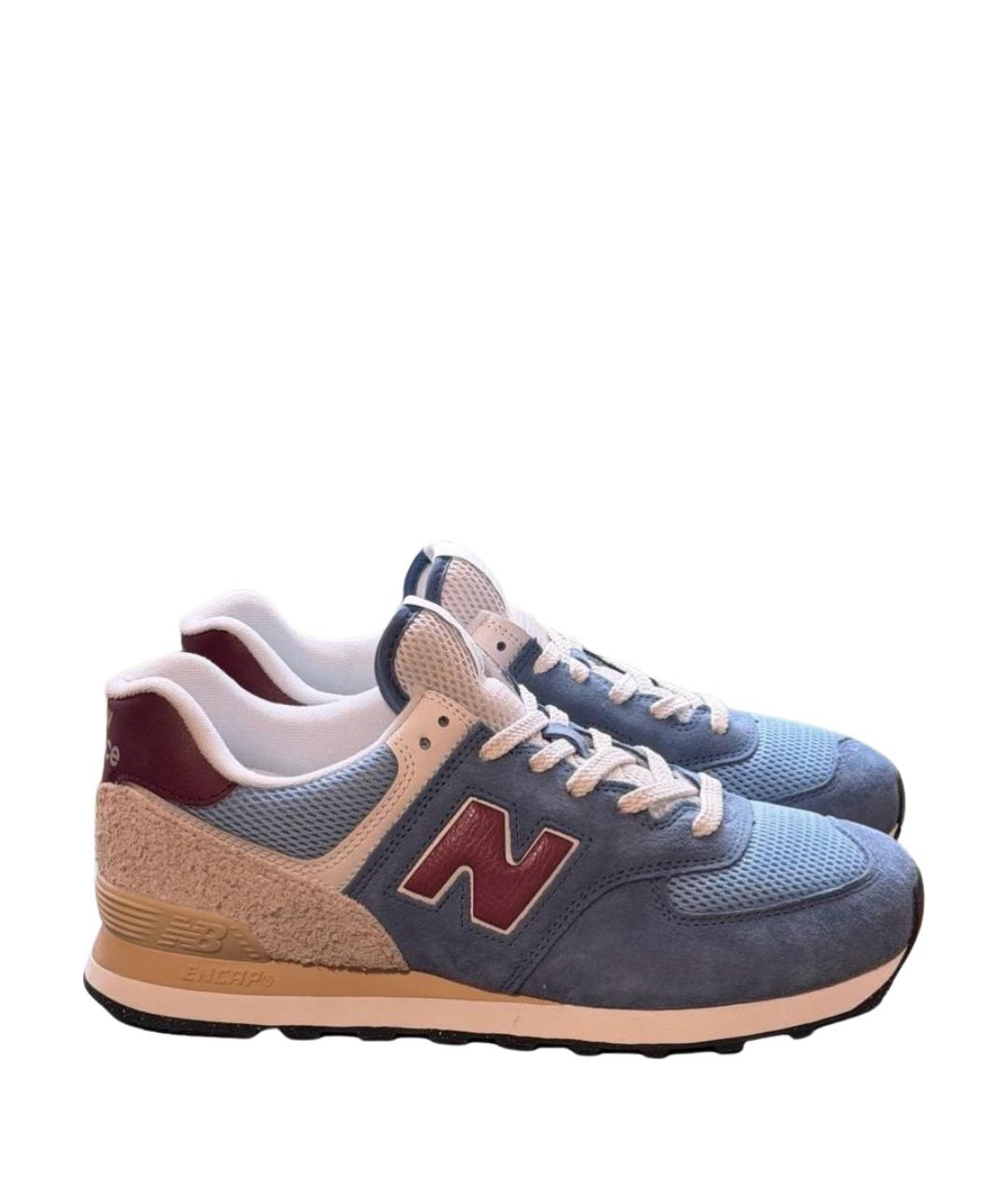 NEW BALANCE Голубые замшевые низкие кроссовки / кеды, фото 1