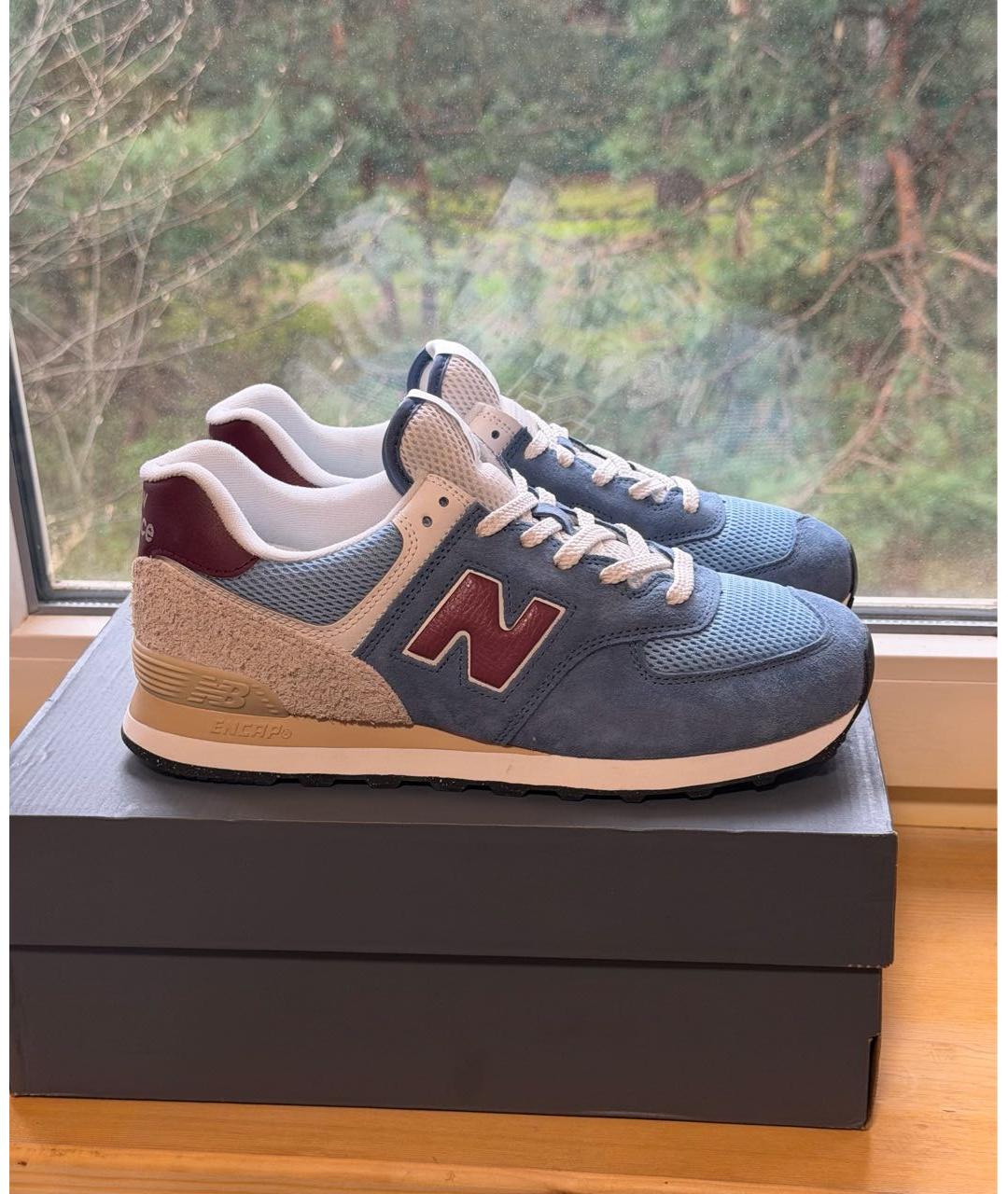 NEW BALANCE Голубые замшевые низкие кроссовки / кеды, фото 6