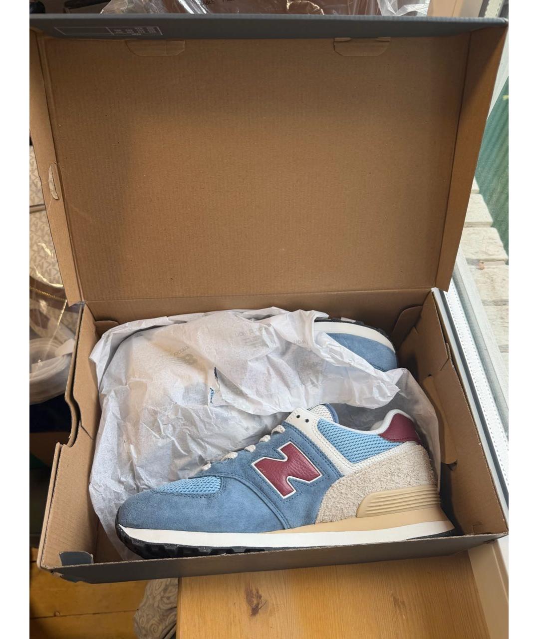 NEW BALANCE Голубые замшевые низкие кроссовки / кеды, фото 5