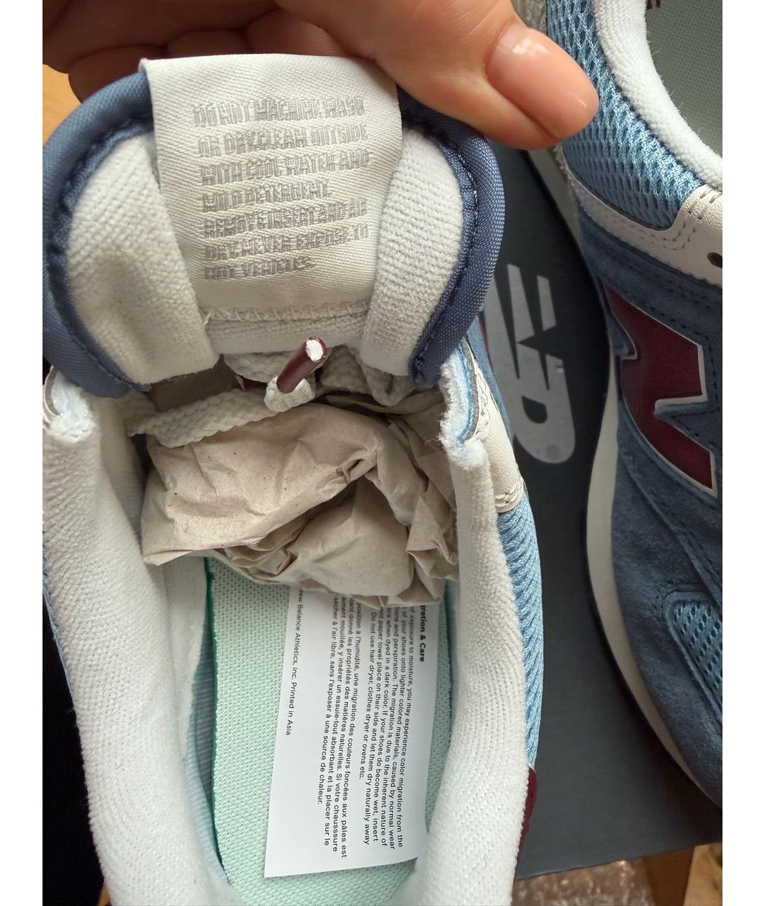 NEW BALANCE Голубые замшевые низкие кроссовки / кеды, фото 3