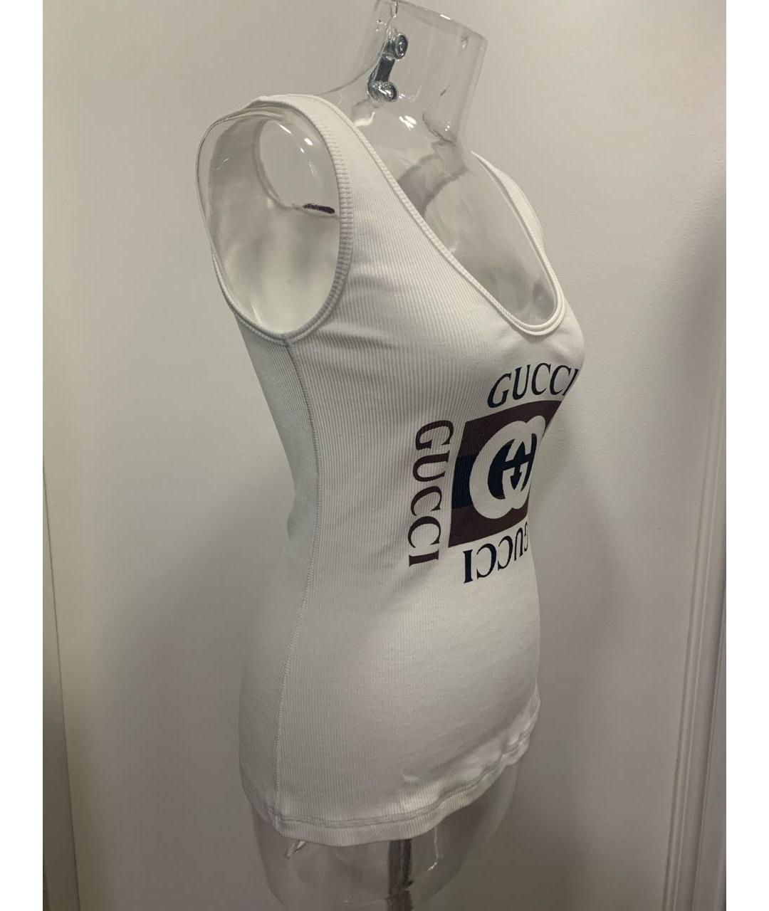 GUCCI Белая хлопковая майка, фото 4