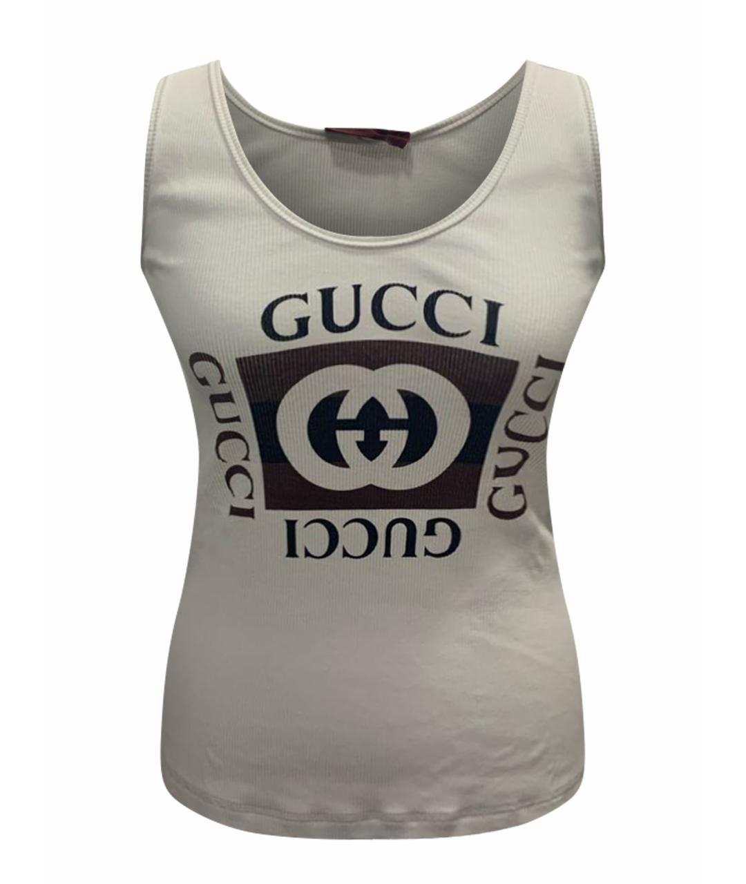 GUCCI Белая хлопковая майка, фото 1