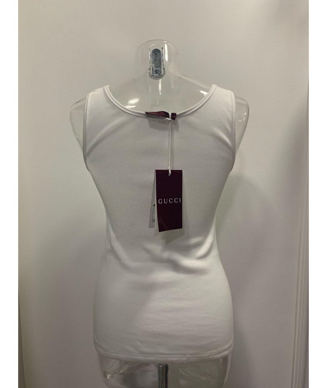 GUCCI Белая хлопковая майка, фото 2