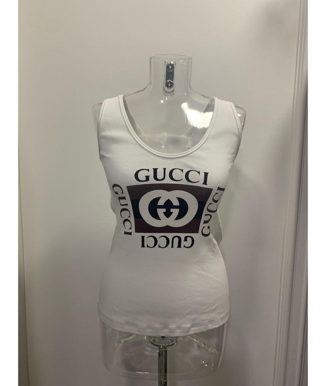 GUCCI Белая хлопковая майка, фото 5
