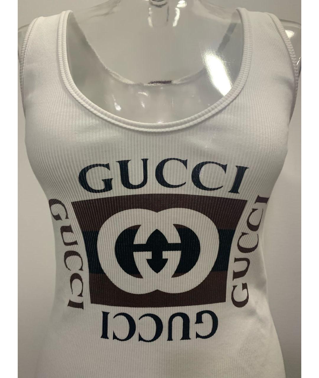 GUCCI Белая хлопковая майка, фото 3