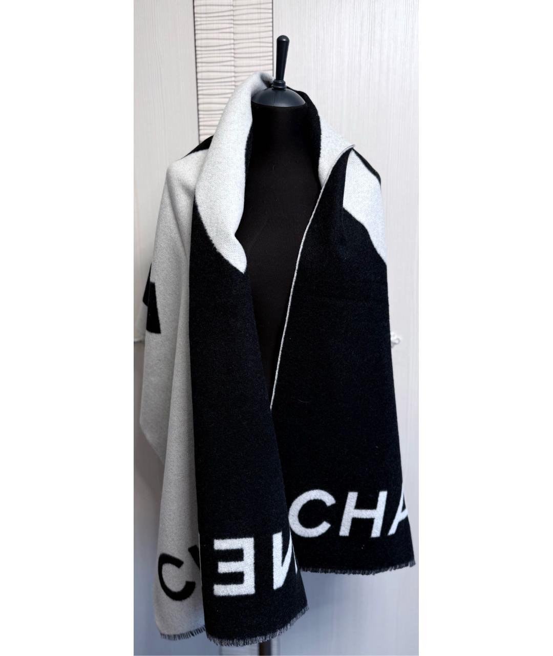 CHANEL Черный кашемировый шарф, фото 3