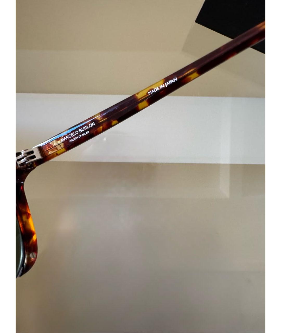 MARCELO BURLON Коричневые пластиковые солнцезащитные очки, фото 5