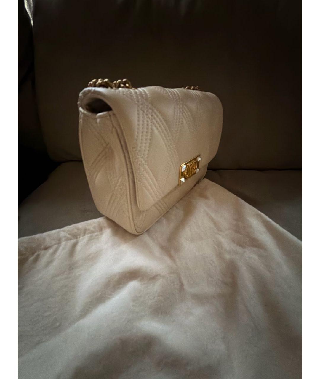 VALENTINO Бежевая кожаная сумка с короткими ручками, фото 2
