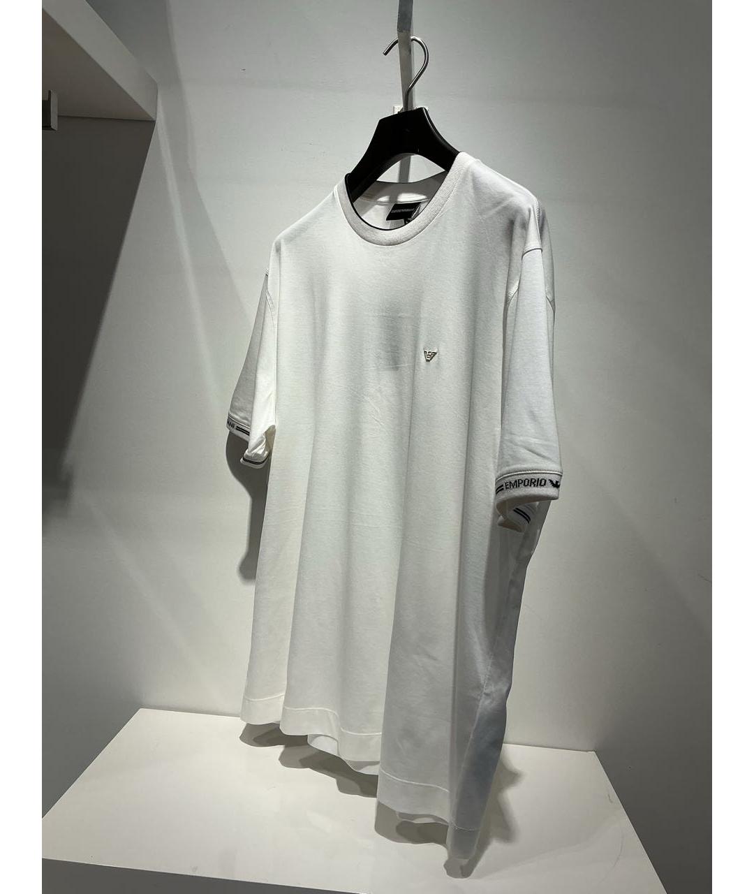 EMPORIO ARMANI Белая хлопковая футболка, фото 2