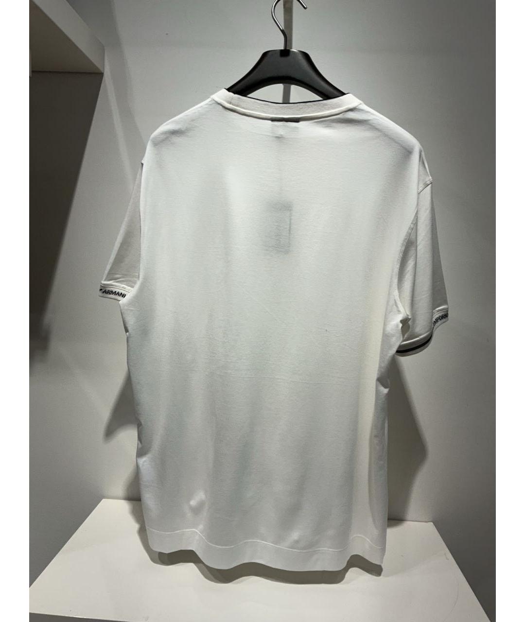 EMPORIO ARMANI Белая хлопковая футболка, фото 3