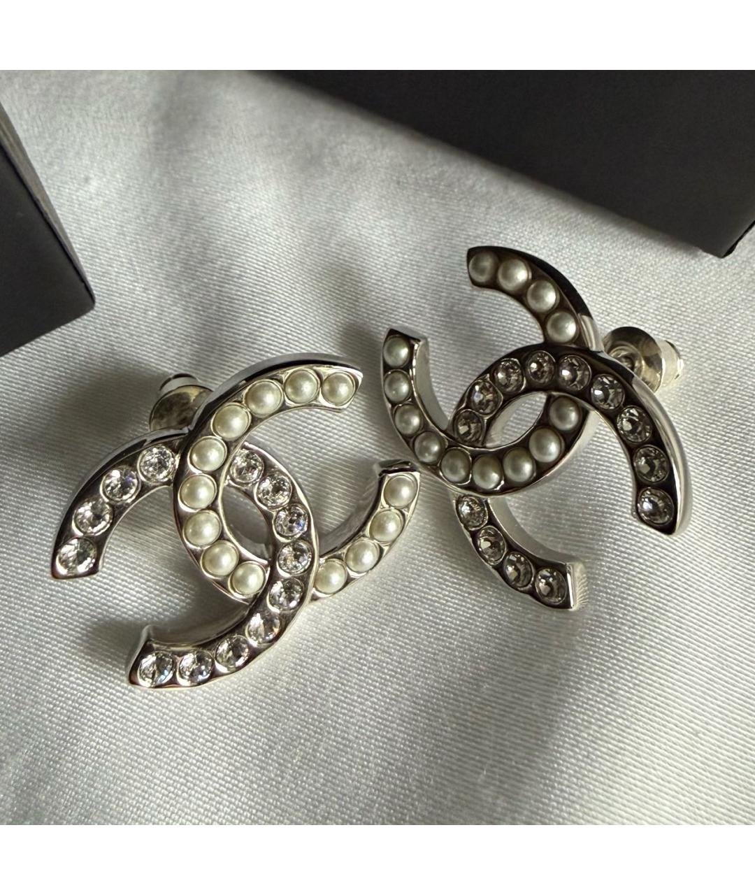 CHANEL Серебряные серьги, фото 4