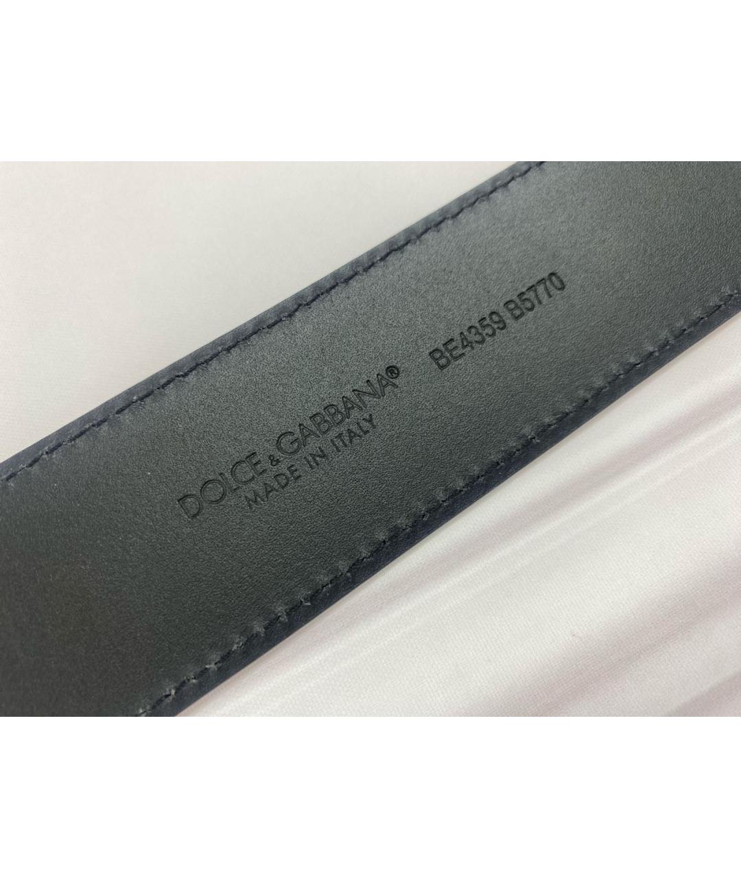 DOLCE&GABBANA Черный кожаный ремень, фото 3