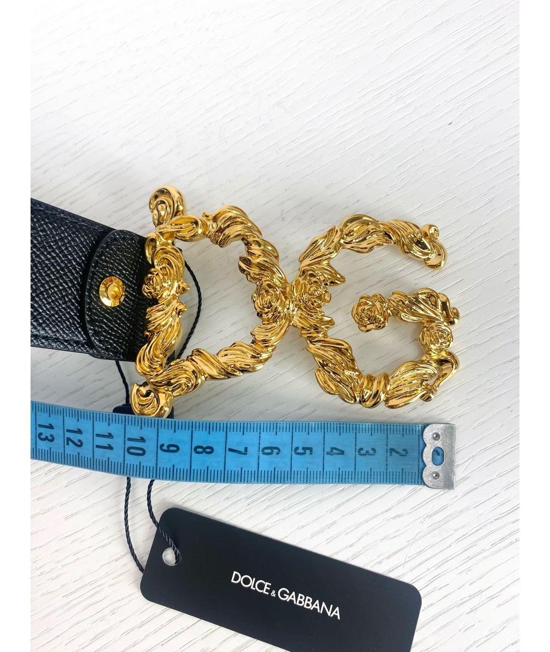 DOLCE&GABBANA Черный кожаный ремень, фото 6