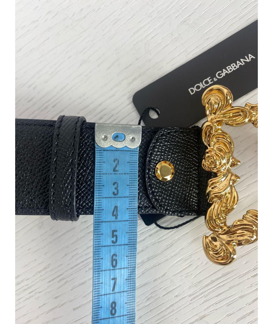 DOLCE&GABBANA Черный кожаный ремень, фото 5