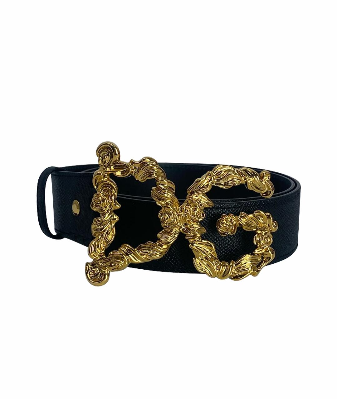 DOLCE&GABBANA Черный кожаный ремень, фото 1