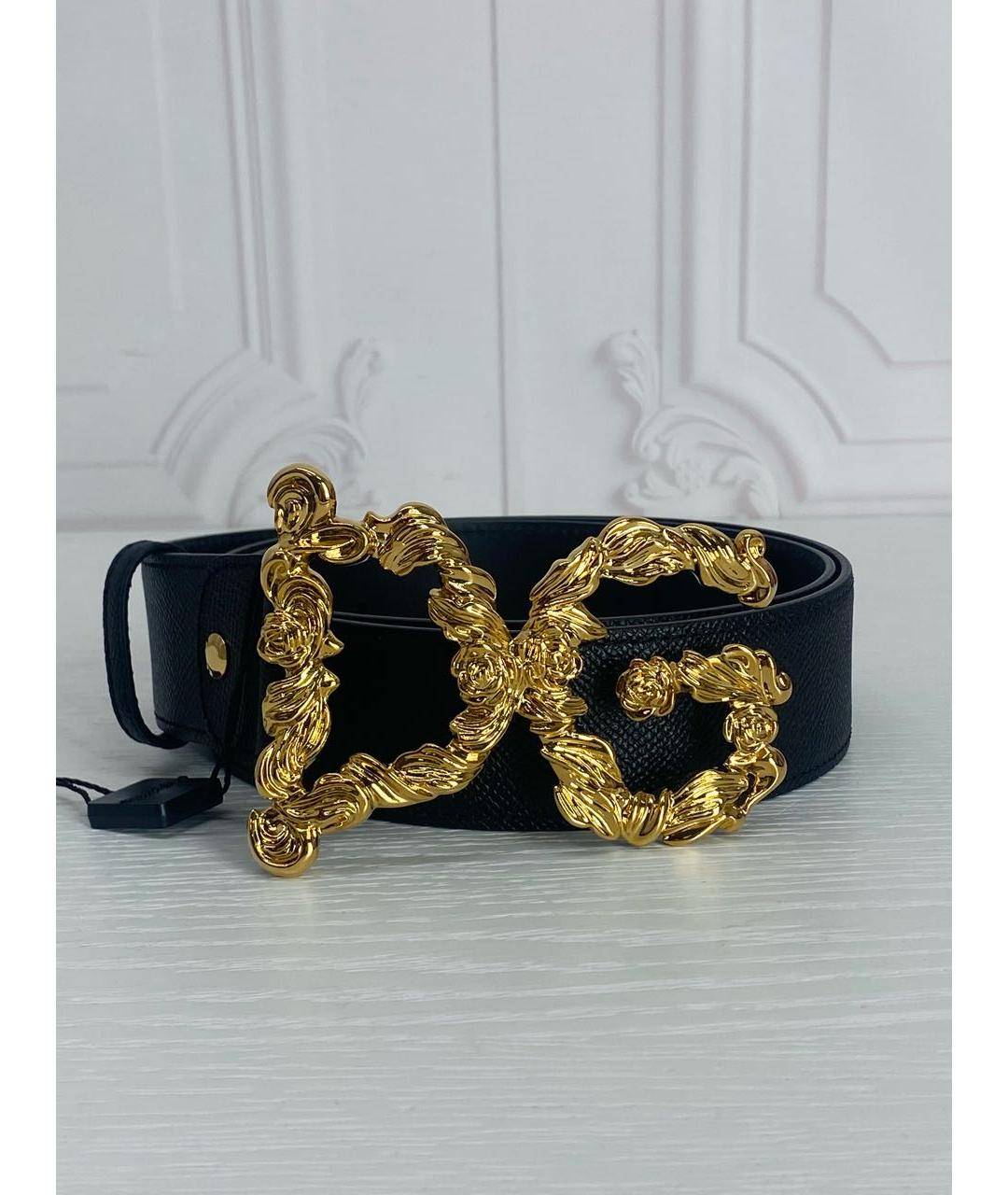 DOLCE&GABBANA Черный кожаный ремень, фото 9