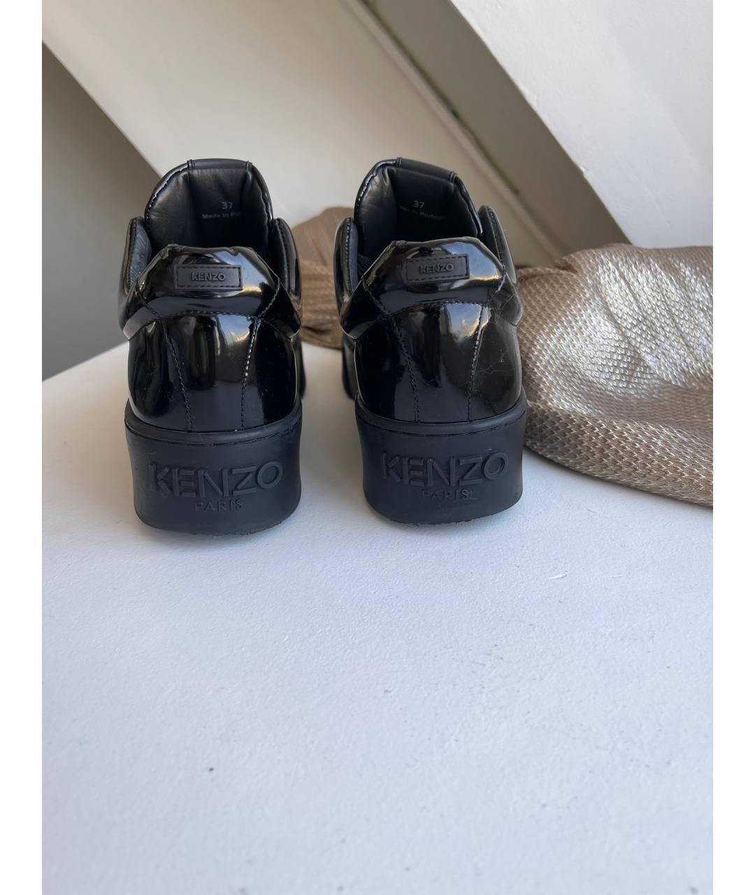 KENZO Черные ботинки из лакированной кожи, фото 7