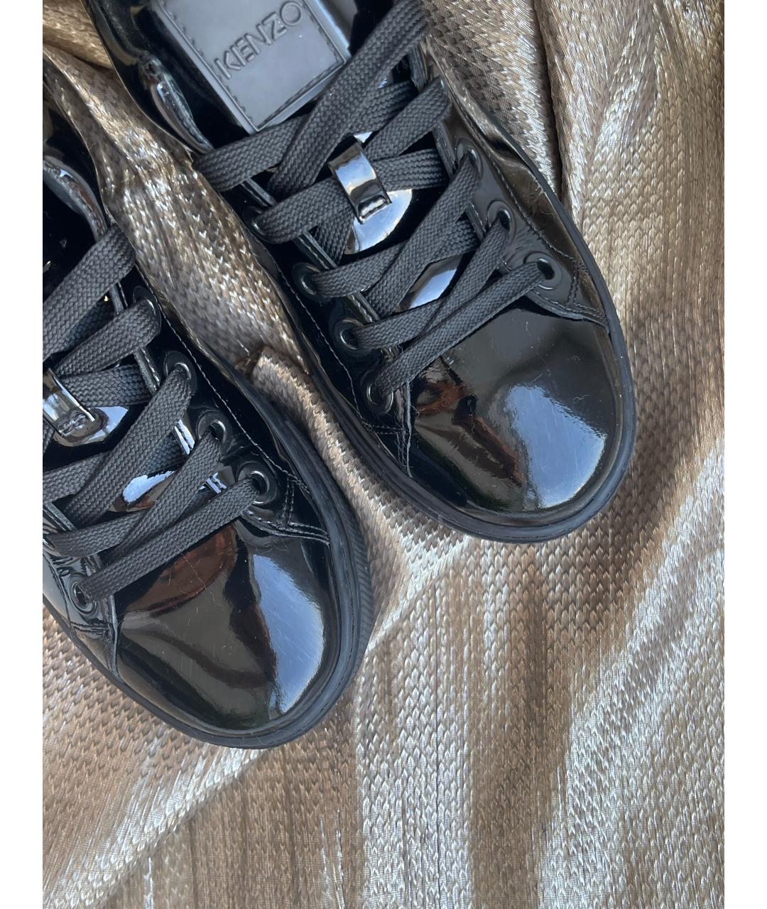 KENZO Черные ботинки из лакированной кожи, фото 5