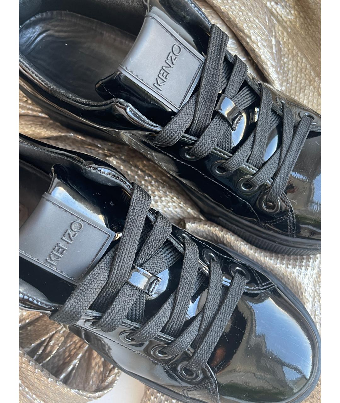 KENZO Черные ботинки из лакированной кожи, фото 6