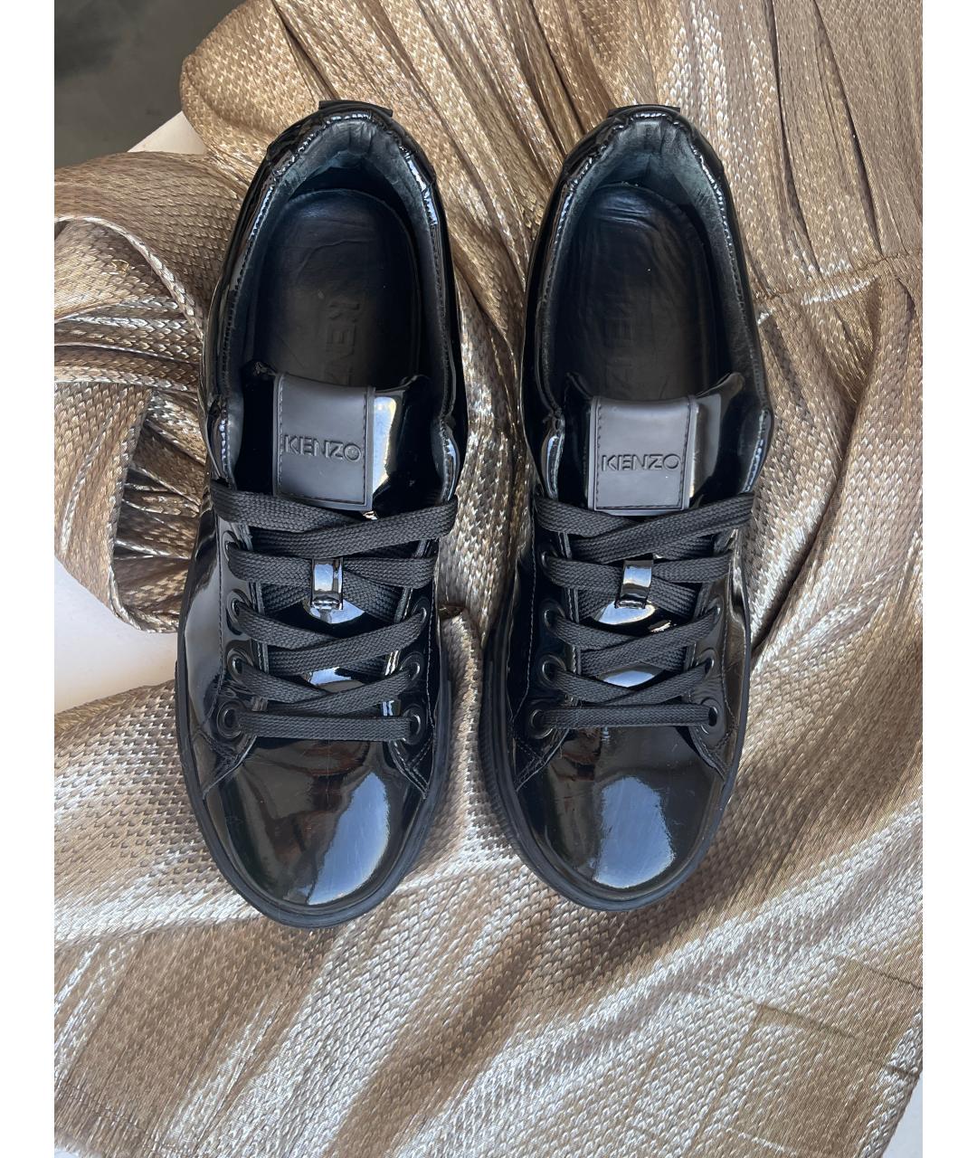 KENZO Черные ботинки из лакированной кожи, фото 2