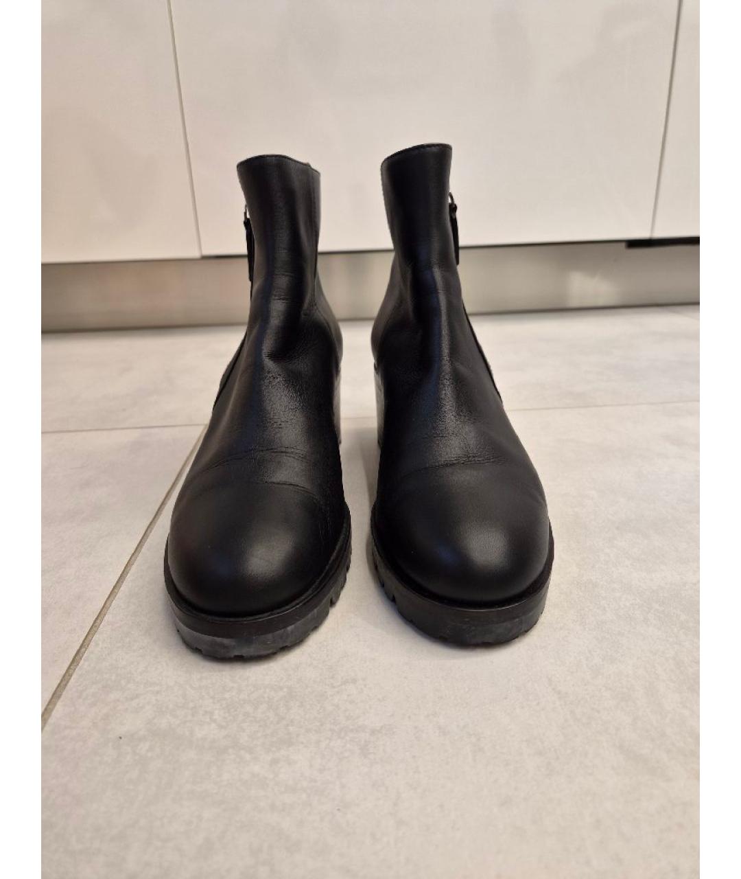 GIANVITO ROSSI Черные кожаные ботильоны, фото 2