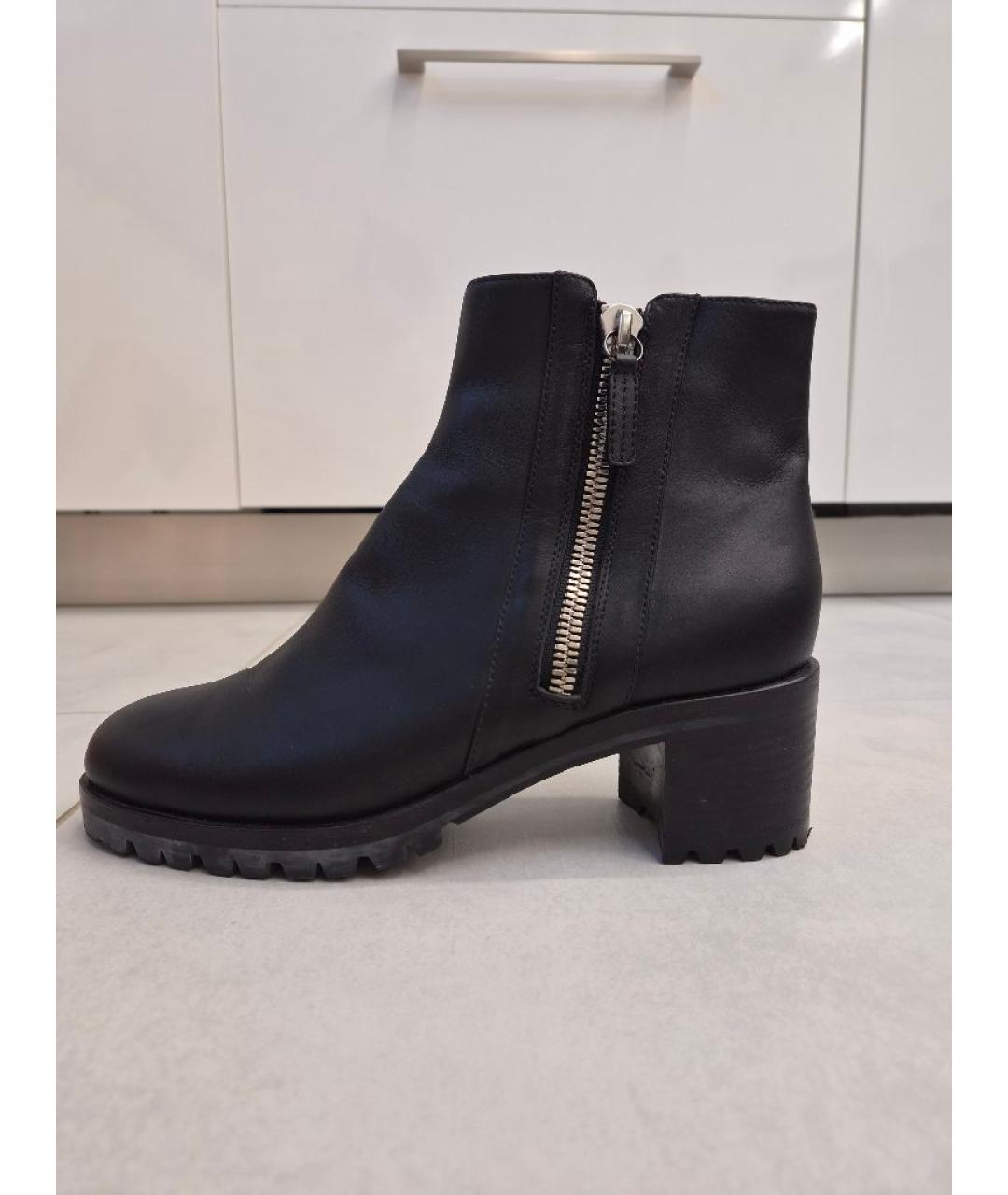 GIANVITO ROSSI Черные кожаные ботильоны, фото 5