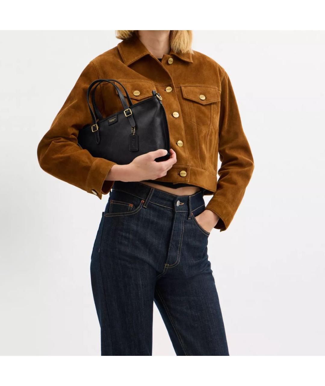 COACH Черная сумка тоут, фото 5