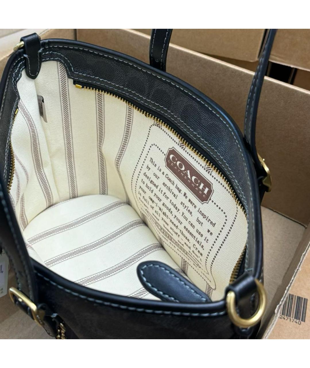 COACH Черная сумка тоут, фото 8