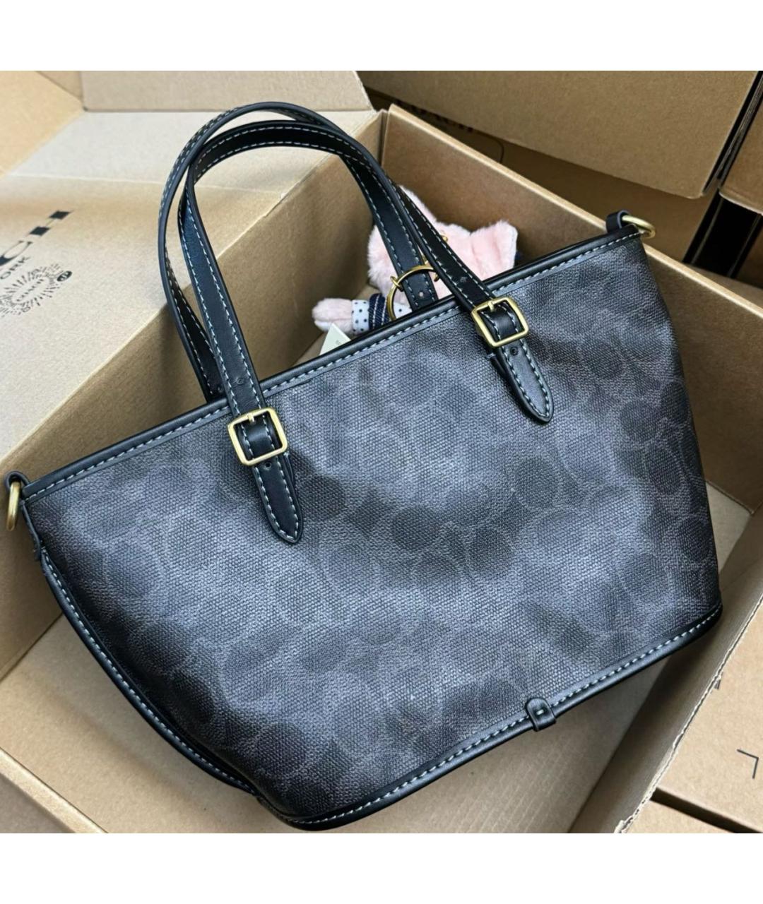 COACH Черная сумка тоут, фото 7