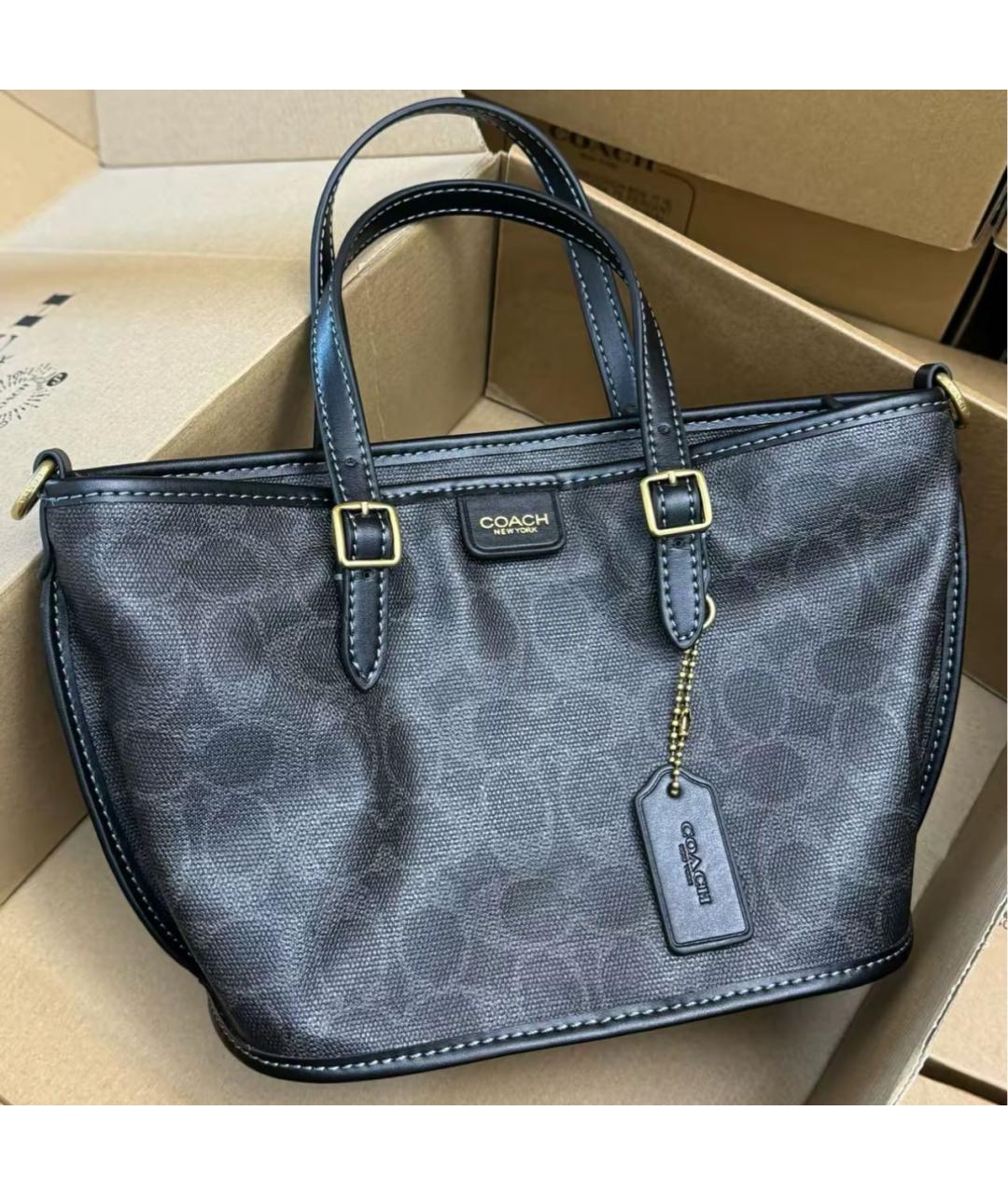COACH Черная сумка тоут, фото 6
