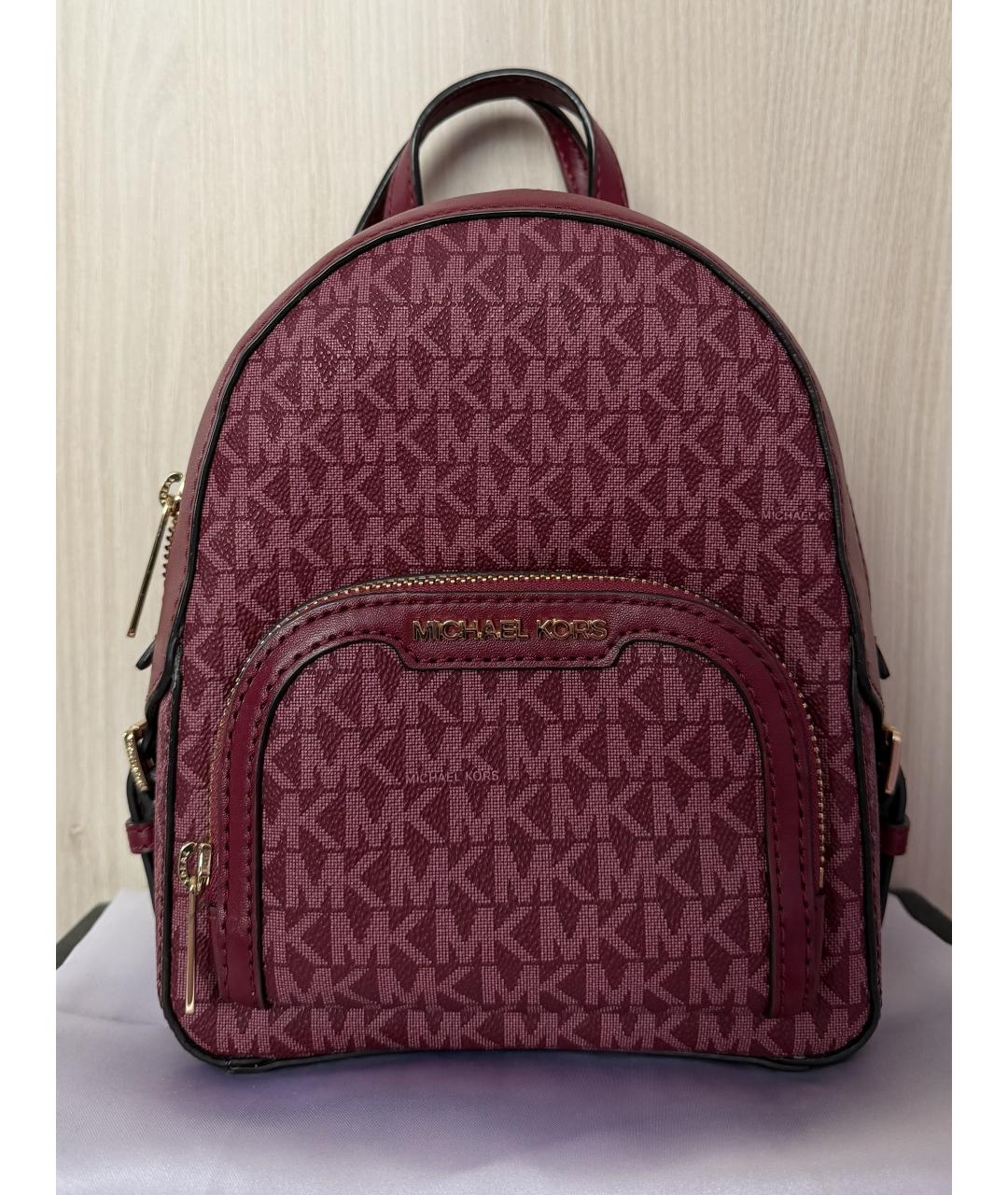 MICHAEL KORS Бордовый кожаный рюкзак, фото 4