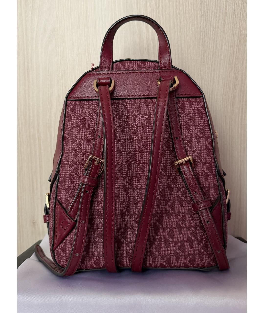 MICHAEL KORS Бордовый кожаный рюкзак, фото 3