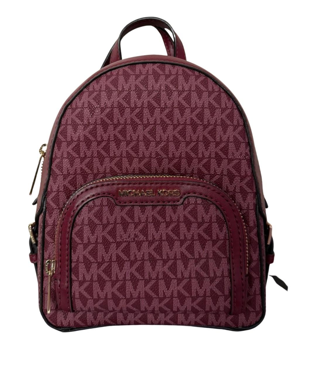 MICHAEL KORS Бордовый кожаный рюкзак, фото 1