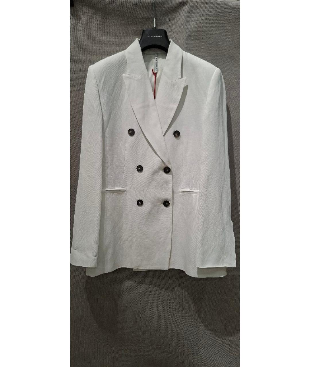 LIVIANA CONTI Белый вискозный костюм с брюками, фото 10