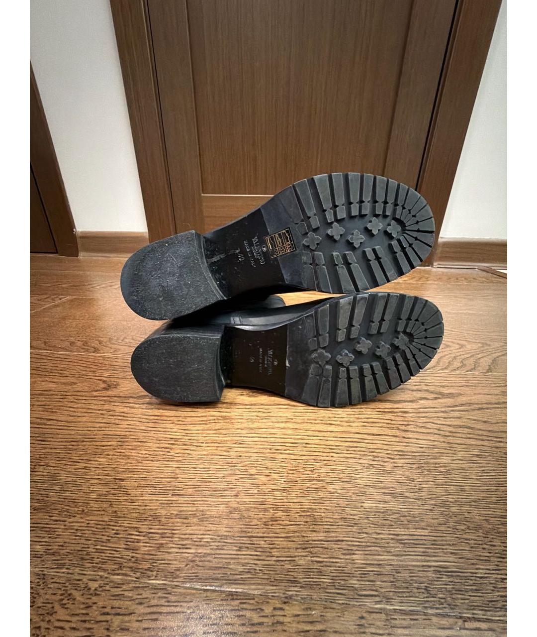 VALENTINO Черные кожаные полусапоги, фото 5