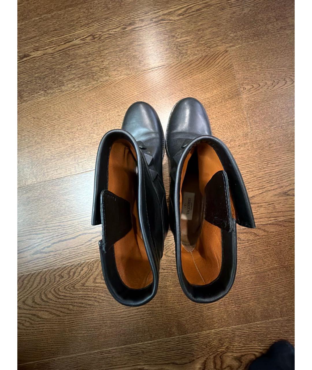 VALENTINO Черные кожаные полусапоги, фото 3