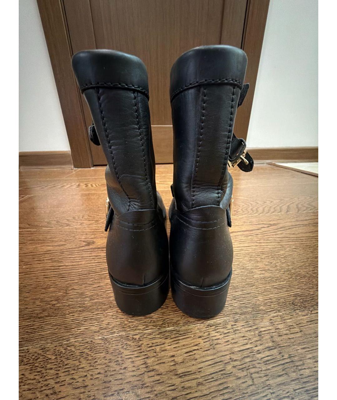 VALENTINO Черные кожаные полусапоги, фото 4