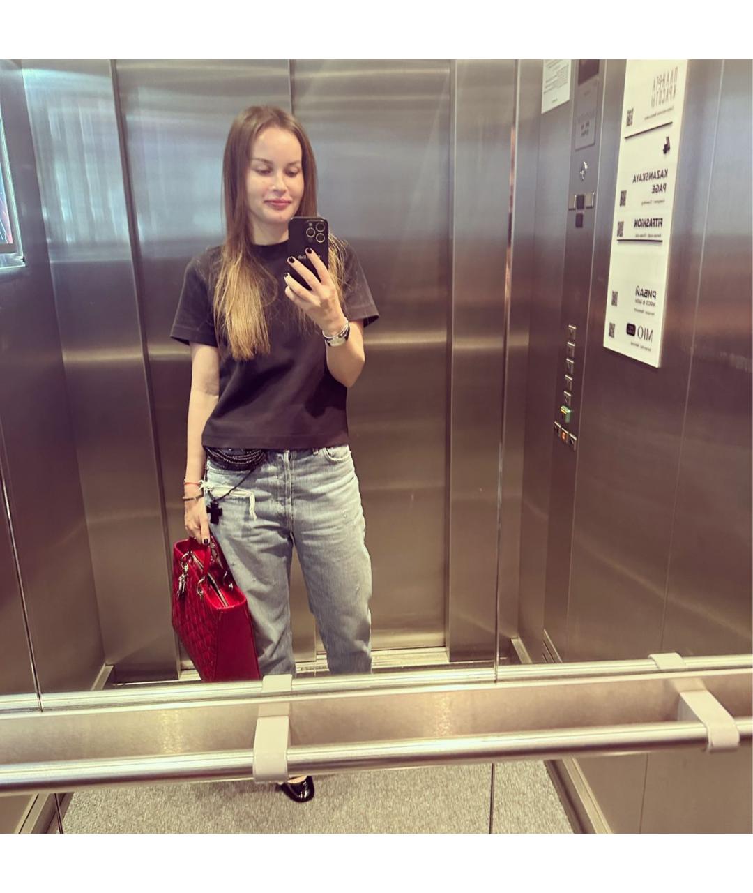 CHRISTIAN DIOR Красная сумка с короткими ручками из лакированной кожи, фото 6