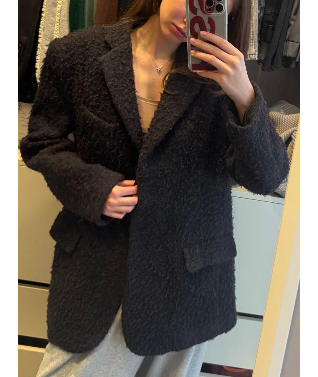 R13 Темно-синее шерстяное пальто, фото 4