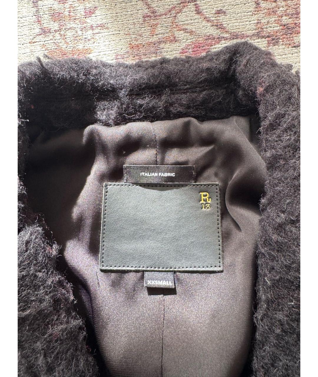 R13 Темно-синее шерстяное пальто, фото 3
