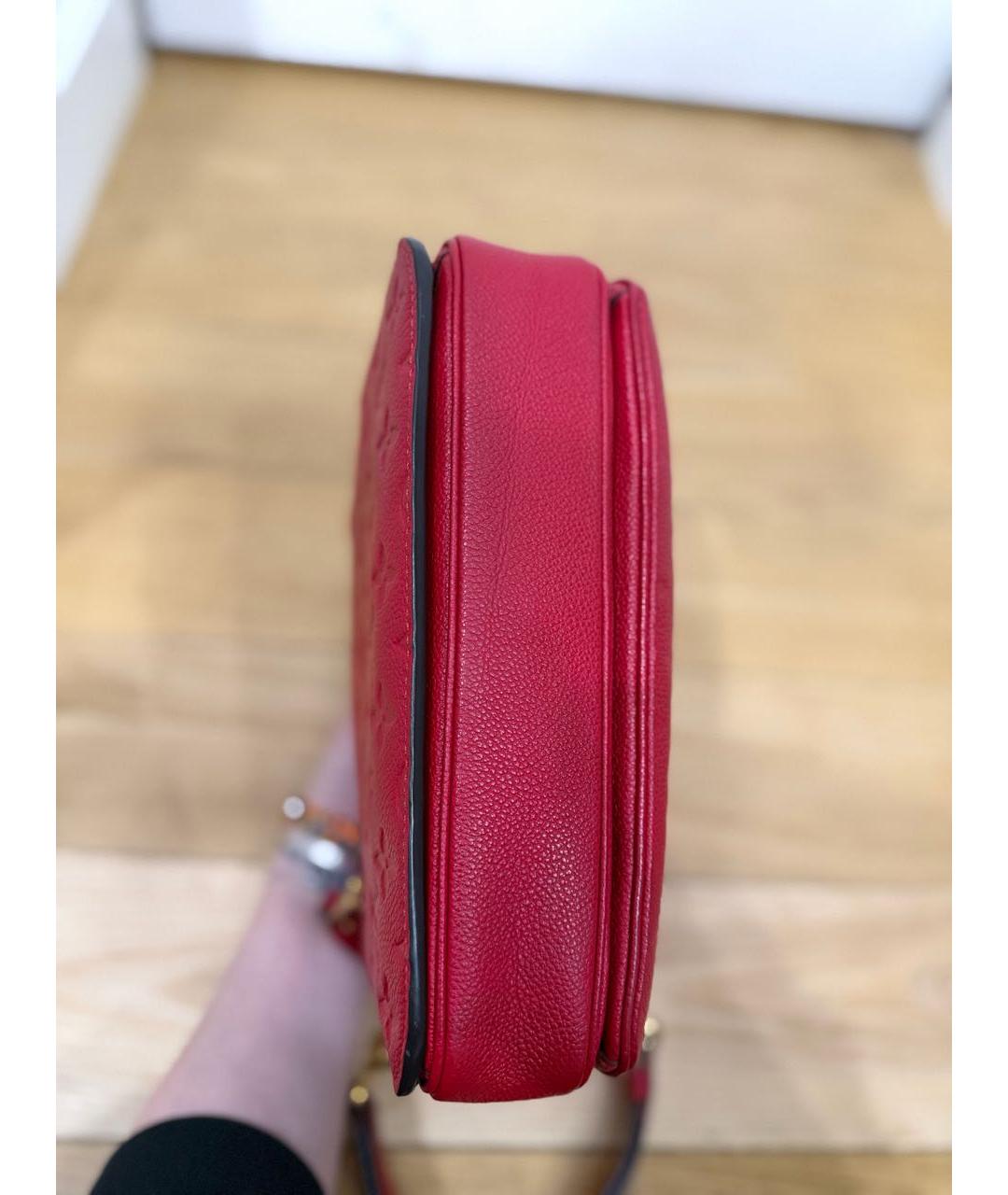 LOUIS VUITTON Красная кожаная сумка с короткими ручками, фото 4