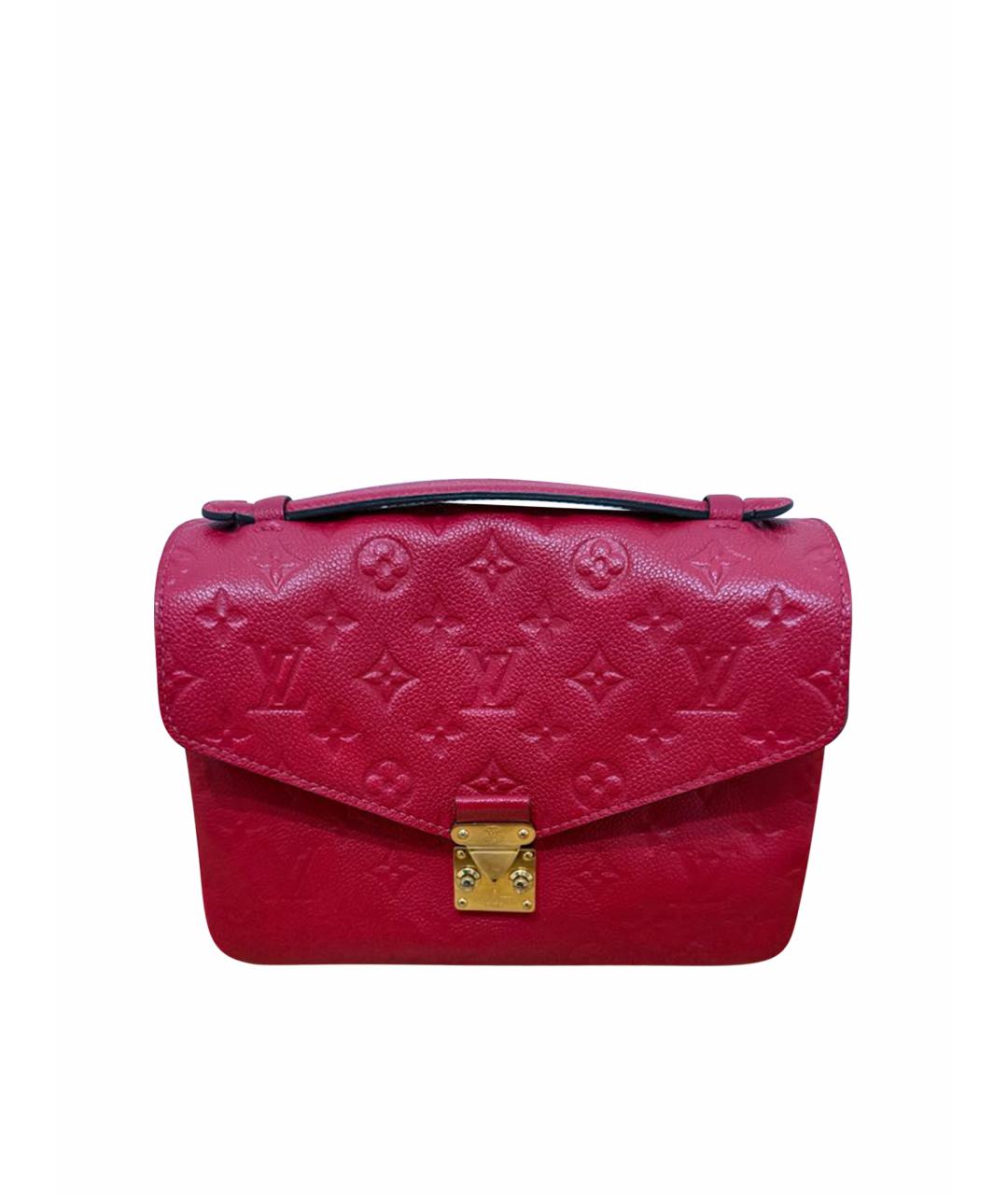 LOUIS VUITTON Красная кожаная сумка с короткими ручками, фото 1