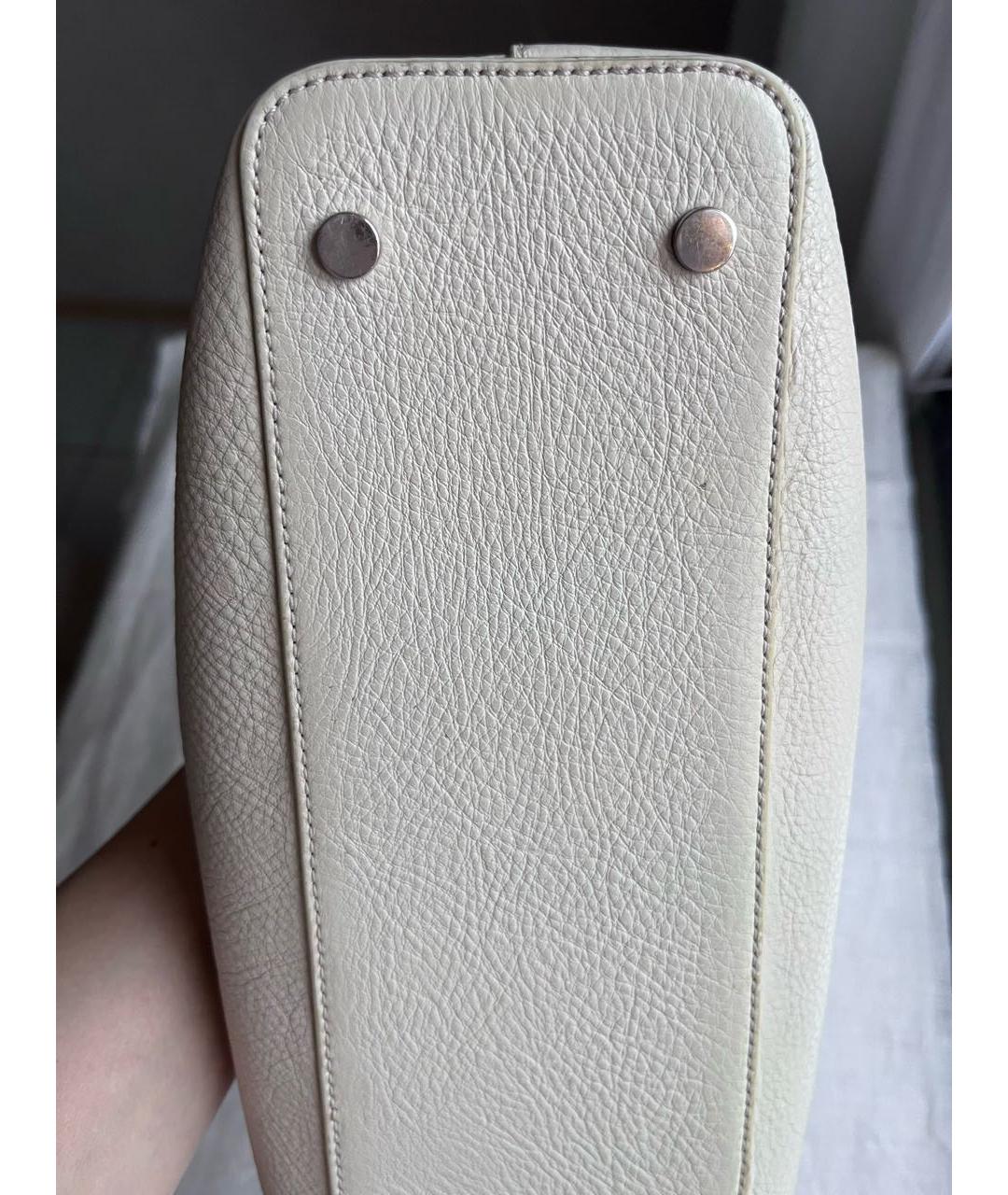 AESTHER EKME Бежевая кожаная сумка с короткими ручками, фото 6