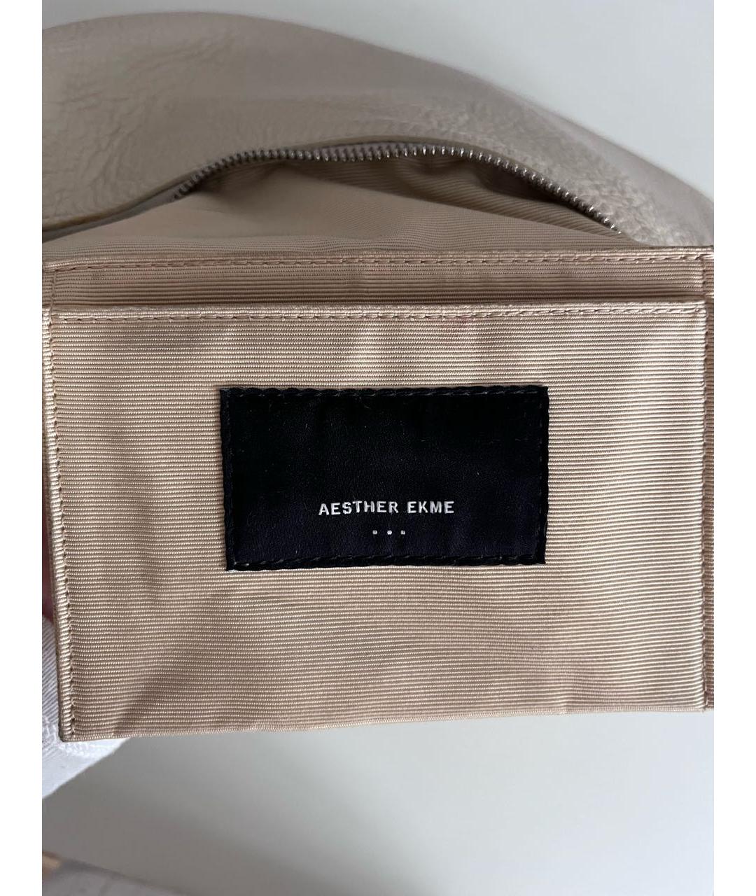 AESTHER EKME Бежевая кожаная сумка с короткими ручками, фото 5