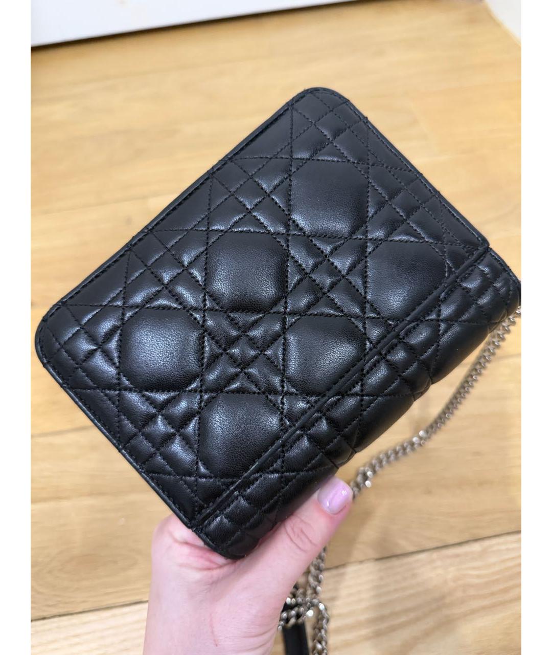 CHRISTIAN DIOR Черная кожаная сумка через плечо, фото 5