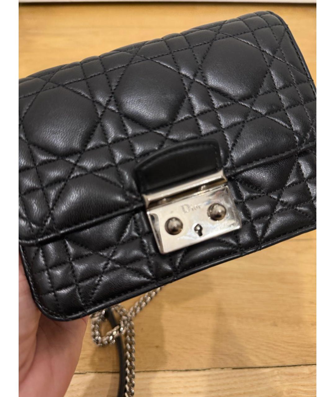 CHRISTIAN DIOR Черная кожаная сумка через плечо, фото 2